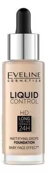 СТОЙКОВАЯ ТОНАЛЬНАЯ ОСНОВА 001 Фарфор 32 мл Eveline Cosmetics LIQUID CONTROL HD