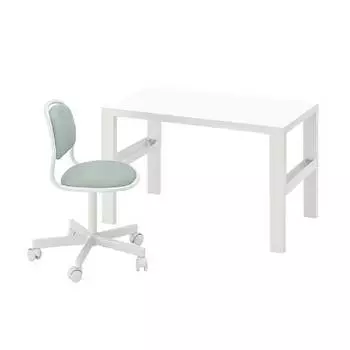 Стол и стул Ikea Pahl/Orfjall, белый/зеленый