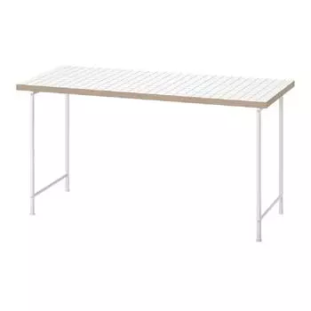 Стол Ikea Lagkapten/Spand 140X60 см, белый в клетку