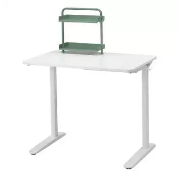 Стол с подставкой Ikea Relatera 90X60 см, белый/зеленый
