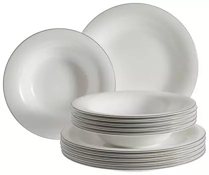 Столичный сервиз grey lines 12 предметов Villeroy & Boch, серый/белый