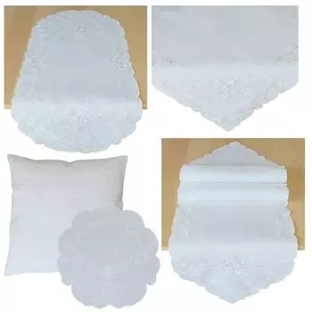 Столовое белье heimtexland с цветочной вышивкой, серия украшений для столовой, шерсть, белая, Type738, дорожка для стола 40x140 см