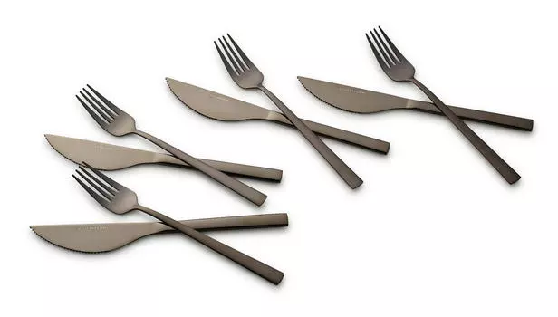 Столовые приборы для пиццы на 4 персоны нержавеющая сталь Echtwerk, черный