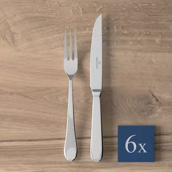Столовые приборы для стейка Оскар 12 шт Villeroy & Boch, серебро/платина