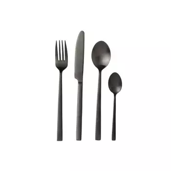 Столовые приборы из нержавеющей стали с PVD-покрытием Черный Набор столовых приборов из 16 предметов Bitz, черный