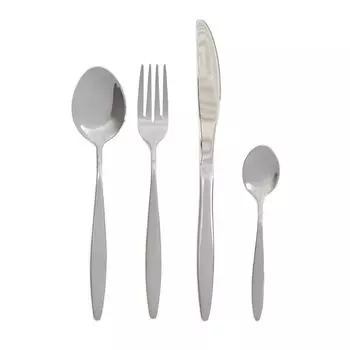 Столовые приборы столовые приборы вилка нож ложка чайная ложка ЛИВАДИ серебро 24 шт Homla