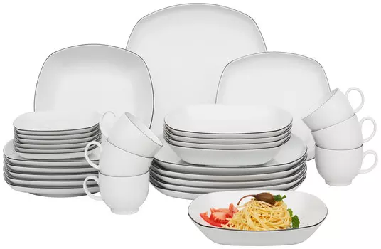 Столовый набор Seltmann Weiden, черно-белый