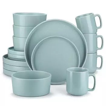 Столовый сервиз из керамики, столовый сервиз vancasso SNEFNUG, комбинированный сервиз из 16 предметов, с тарелками для торта, плоскими тарелками, кофейными чашками и мисками, скандинавский дизайн на 4 персоны, розовый