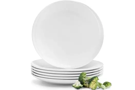 Столовый сервиз Konsimo салатный сервиз на 6 персон (8 предметов) "RESEDA", белый, фарфор, итальянский, 26,5см/20х11,2 см