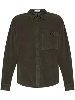 Stone Island 12707 рубашка из микровельвета, зеленый