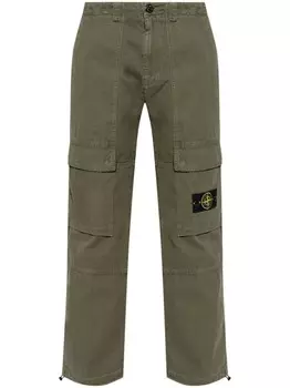 Stone Island брюки-карго из хлопка, зеленый