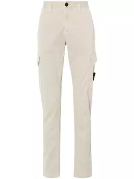 Stone Island брюки карго с нашивкой Compass, нейтральный цвет