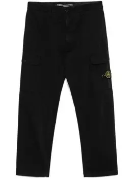 Stone Island брюки карго с нашивкой Compass, черный