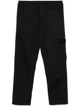 Stone Island брюки с нашивкой Compass, черный