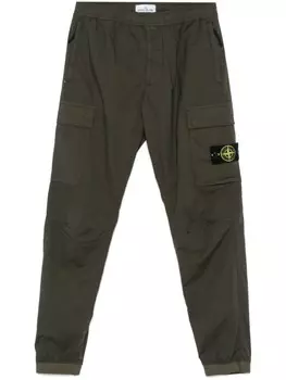 Stone Island брюки с нашивкой Compass, зеленый