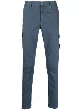 Stone Island брюки скинни средней посадки, синий