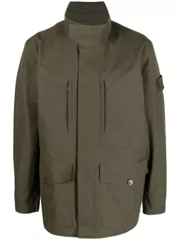 Stone Island Compass-patch long-sleeved jacket, зеленый