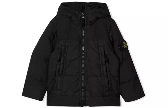 STONE ISLAND Детский пуховик, цвет черный