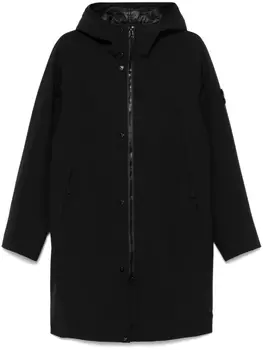 Stone Island длинный пуховик, черный
