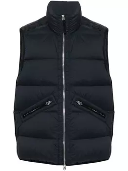 Stone Island дутый жилет с логотипом Compass, синий