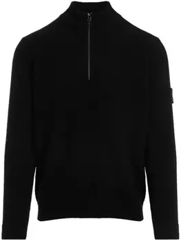 Stone Island джемпер из натуральной шерсти с нашивкой-логотипом, черный