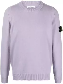 Stone Island джемпер из смесовой шерсти с нашивкой Compass, фиолетовый