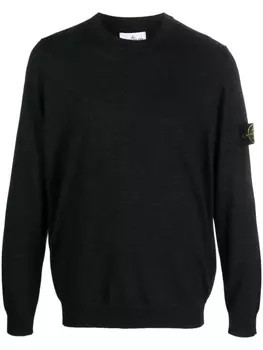 Stone Island джемпер из вирджинской шерсти с нашивкой Compass, серый