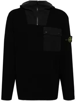 Stone Island джемпер с капюшоном и нашивкой Compass, черный