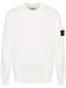 Stone Island джемпер с нашивкой Compass, белый