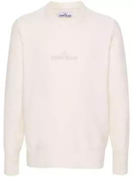 Stone Island джемпер с вышитым логотипом, нейтральный цвет