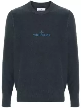 Stone Island джемпер с вышитым логотипом, синий
