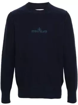 Stone Island джемпер с вышитым логотипом, синий