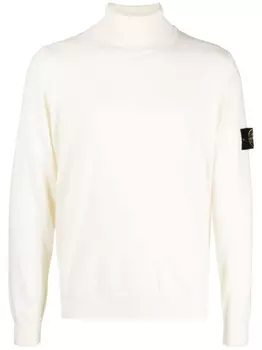 Stone Island джемпер с высоким воротником и логотипом Compass, нейтральный цвет