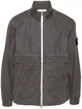 Stone Island джинсовая куртка с нашивкой Compass, серый
