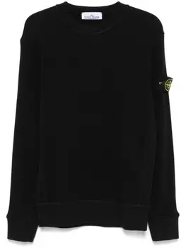Stone Island фактурный свитер, черный