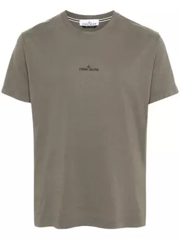 Stone Island футболка из хлопка с логотипом, нейтральный цвет