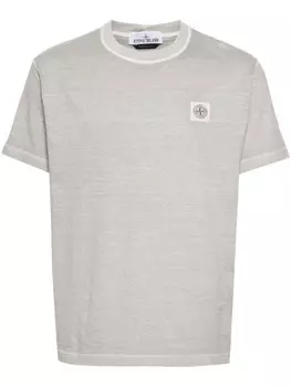 Stone Island футболка из хлопка с нашивкой в виде компаса, серый