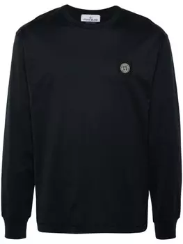 Stone Island футболка из хлопка с нашивкой в виде компаса, синий