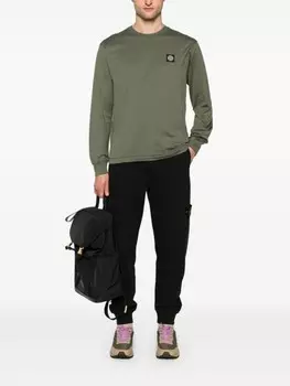 Stone Island футболка из хлопка с нашивкой в виде компаса, зеленый