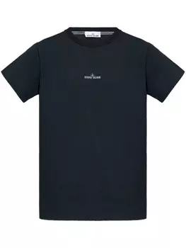Stone Island футболка из хлопка с принтом «компас», синий