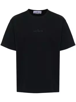 Stone Island футболка из хлопка с вышитым логотипом, синий