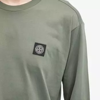 Stone Island Футболка с длинными рукавами и нашивкой, зеленый