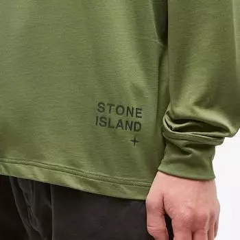 Stone Island Футболка с логотипом и рукавами с логотипом, зеленый