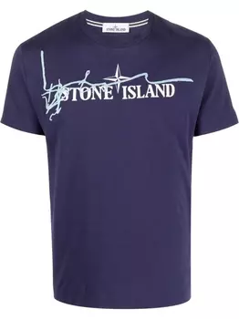 Stone Island футболка с логотипом, синий