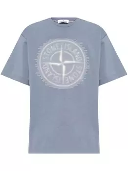 Stone Island футболка с логотипом, синий