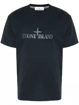 Stone Island футболка с логотипом, синий
