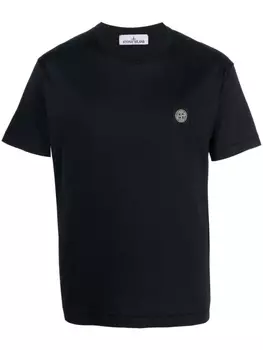 Stone Island футболка с нашивкой-логотипом, синий