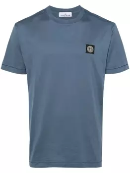 Stone Island футболка с нашивкой-логотипом, синий