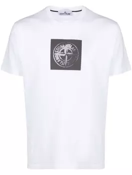 Stone Island футболка с принтом Compass, белый