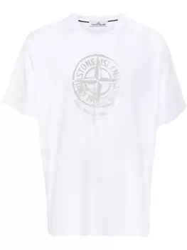 Stone Island футболка с принтом Compass, белый